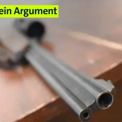 Dein Argument: Ein Luftgewehr entsorgen. Das Gewehr liegt auf einem Holztisch.